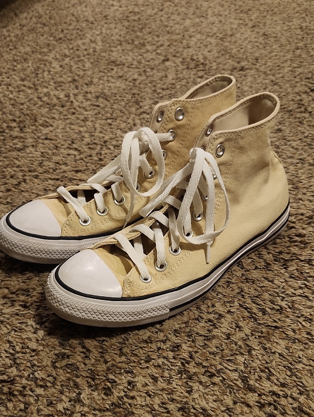Converse High-Top Sneakers in Cream and White